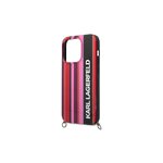 Karl Lagefeld nakładka do iPhone 14 Pro 6,1" KLHCP14LSTSTP różowa hardcase Color Stripes Strap
