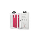 Guess nakładka do iPhone 13 Mini 5,4" GUHCP13SPS4MF różowa hardcase Saffiano 4G Small Metal Logo