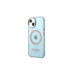Guess nakładka do iPhone 13 Pro / 13 6,1" GUHMP13LHTCMB niebieska hard case Gold Outline Translucent MagSafe