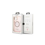 Guess nakładka do iPhone 13 Pro Max 6,7" GUHMP13XHTCMP różowa hard case Gold Outline Translucent MagSafe