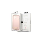 Guess nakładka do iPhone 13 Pro / 13 6,1" GUHMP13LSPLP różowa hard case Silicone Logo Plate MagSafe