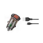 XO Clear ładowarka samochodowa CC49 2x USB 2,4A dymiona + kabel Lightning