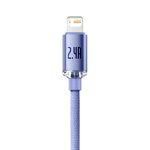 Baseus kabel Crystal Shine USB - Lightning 1,2 m 2,4A fioletowy