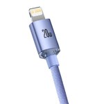 Baseus kabel Crystal Shine USB-C - Lightning 1,2 m 20W fioletowy