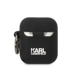 Karl Lagerfeld etui do Airpods 1 / 2 KLA2RUNCHK czarne 3D Silicone NFT Karl