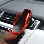 FORCELL uchwyt z ładowaniem indukcyjnym automatyczny + adapt. magnetyczne  HS1 Qi 15W czerwony