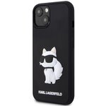 Karl Lagerfeld nakładka do iPhone 14 6,1" KLHCP14S3DRKHNK czarna hardcase 3D Rubber Choupette NFT