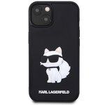 Karl Lagerfeld nakładka do iPhone 14 6,1" KLHCP14S3DRKHNK czarna hardcase 3D Rubber Choupette NFT