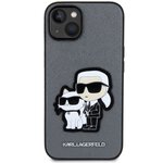 Karl Lagerfeld nakładka do iPhone 14 6,1" KLHCP14SSANKCPG srebrna hardcase Saffiano Patch Karl&Choupette NFT