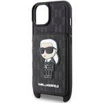 Karl Lagerfeld nakładka do iPhone 14 6,1" KLHCP14SCSAKHPKK czarna hardcase Crossbody Saffiano Mono Ikonik NFT
