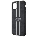 Guess nakładka do iPhone 11 GUHMN61P4RPSK czarna harcase Magsafe 4G Printed Stripes