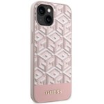 Guess nakładka do iPhone 14 6,1" GUHMP14SHGCFSEP różowa harcase Magsafe Gcube PU Stripes