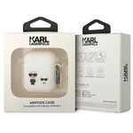 Karl Lagerfeld etui do Airpods 1 / 2 KLACA2SILKCW białe Silicone Karl & Choupette