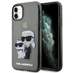 Karl Lagerfeld nakładka do iPhone 11 / XR KLHCN61HNKCTGK czarna hardcase Gliter Karl&Choupette