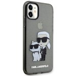 Karl Lagerfeld nakładka do iPhone 11 / XR KLHCN61HNKCTGK czarna hardcase Gliter Karl&Choupette