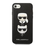 Karl Lagerfeld nakładka do iPhone 7 / 8 / SE 2020 / SE 2022 KLHCI8SAKICKCBK czarna hardcase PU Saffiano K&C Heads