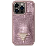 Guess nakładka do iPhone 14 Pro 6,1" GUHCP14LHDGTPP różowa hardcase Rhinestone Triangle