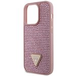 Guess nakładka do iPhone 14 Pro 6,1" GUHCP14LHDGTPP różowa hardcase Rhinestone Triangle