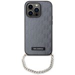 Karl Lagerfeld nakładka do iPhone 14 Pro Max 6,7" KLHCP14XSACKLHPG srebrna hardcase Saffiano Mono Chain