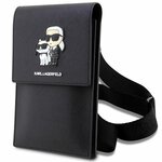 Karl Lagerfeld torebka na telefon KLWBSAKCPMK czarna hardcase Phone Pounch Universal Saffiano K&C NFT