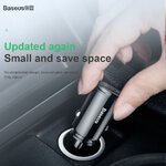 BASEUS adowarka samochodowa USB A + Typ C PD3.0 QC4.0 5A 30W CCALL-YS01 czarna