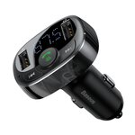 Baseus transmiter FM T-Shaped S-09A Bluetooth MP3 ładowarka samochodowa czarna