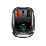 Baseus transmiter FM T-Shaped S-13 Bluetooth MP3 ładowarka samochodowa czarna