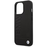 BMW nakładka do iPhone 14 Pro Max 6,7" BMHMP14XSLLBK czarna hard case Signature Logo Imprint MagSafe