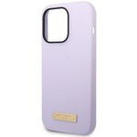 Guess nakładka do iPhone 14 Pro 6,1" GUHMP14LSBPLU fioletowa hard case Liquid Silicone Logo MagSafe