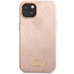 Guess nakładka do iPhone 14 6,1" GUHMP14SSAPSTP różowa hard case 4G Peony Logo Plate MagSafe
