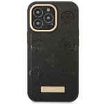 Guess nakładka do iPhone 14 Pro 6,1" GUHMP14LSAPSTK czarna hard case Peony Logo Plate MagSafe