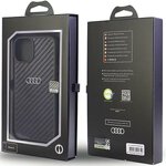 Audi nakładka do iPhone 14 6,1" AU-TPUPCIP14-R8/D2-BK czarna hard case Carbon Fiber