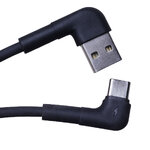 Maxlife kabel kątowy MXUC-09 USB - USB-C 1,0 m 3A czarny