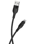 Maxlife kabel MXUC-07 USB - Lightning 1,0 m 2,4A czarny nylonowy