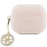 Guess etui do AirPods Pro 2 GUAP23DSLGHDP różowe Silicone W/4G Diamond Charm