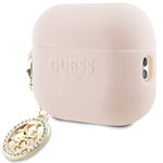 Guess etui do AirPods Pro 2 GUAP23DSLGHDP różowe Silicone W/4G Diamond Charm