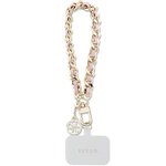 Guess pasek GUOUCHSAMC4P różowy HDSP PU Saffiano Chain Strap 4G Charm