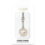 Guess zawieszka GUCPMHGLD Heart Diamond Charm with Rhinestones