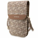 Guess torba na telefon GUWBHGCFSEW brązowa Wallet Gcube Stripe