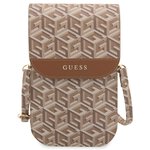 Guess torba na telefon GUWBHGCFSEW brązowa Wallet Gcube Stripe