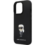 Karl Lagerfeld nakładka do iPhone 14 Pro 6,1" KLHCP14LSMHKNPK czarna HC Silicone Ikonik Metal Pin