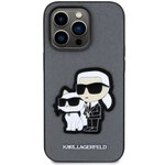 Karl Lagerfeld nakładka do iPhone 14 Pro 6,1" KLHCP14LSANKCPG srebrna hardcase Saffiano Karl & Choupette