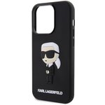Karl Lagerfeld nakładka do iPhone 14 Pro Max 6,7" KLHCP14X3DRKINK czarne hardcase Rubber Ikonik 3D