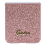 Guess nakładka do Samsung Z Flip5 GUHCZF5HGGSHP różowa HC PU/TPU Glitter Script