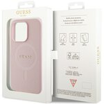 Guess nakładka do iPhone 13 Pro Max 6,7" GUHMP13XPSAHMCP różowa Saffiano Magsafe