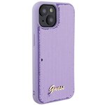 Guess nakładka do iPhone 15 6,1" GUHCP15SPSFDGSU fioletowa HC Sequin Script Metal