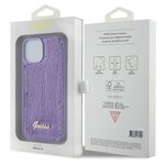 Guess nakładka do iPhone 15 6,1" GUHCP15SPSFDGSU fioletowa HC Sequin Script Metal