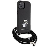 Karl Lagerfeld nakładka do iPhone 15 6,1" KLHCP15SSAKCPSK czarna HC Saffiano KC Metal Pin Crossbody