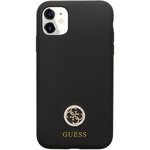 Guess nakładka do iPhone 11 GUHCN614DGPK czarna HC Silicone Logo Strass 4G