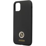 Guess nakładka do iPhone 11 GUHCN614DGPK czarna HC Silicone Logo Strass 4G